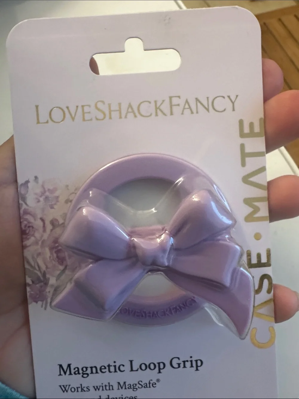 LoveShackFancy Lavender Bow Magnetic Loop Grip
